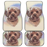 Yorkshire Terrier Portrait Print Front and Back Car Floor Mats