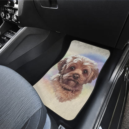 Yorkshire Terrier Portrait Print Front Car Floor Mats