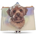 Yorkshire Terrier Portrait Print Hooded Blanket