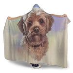 Yorkshire Terrier Portrait Print Hooded Blanket