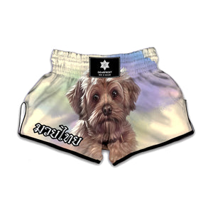 Yorkshire Terrier Portrait Print Muay Thai Boxing Shorts