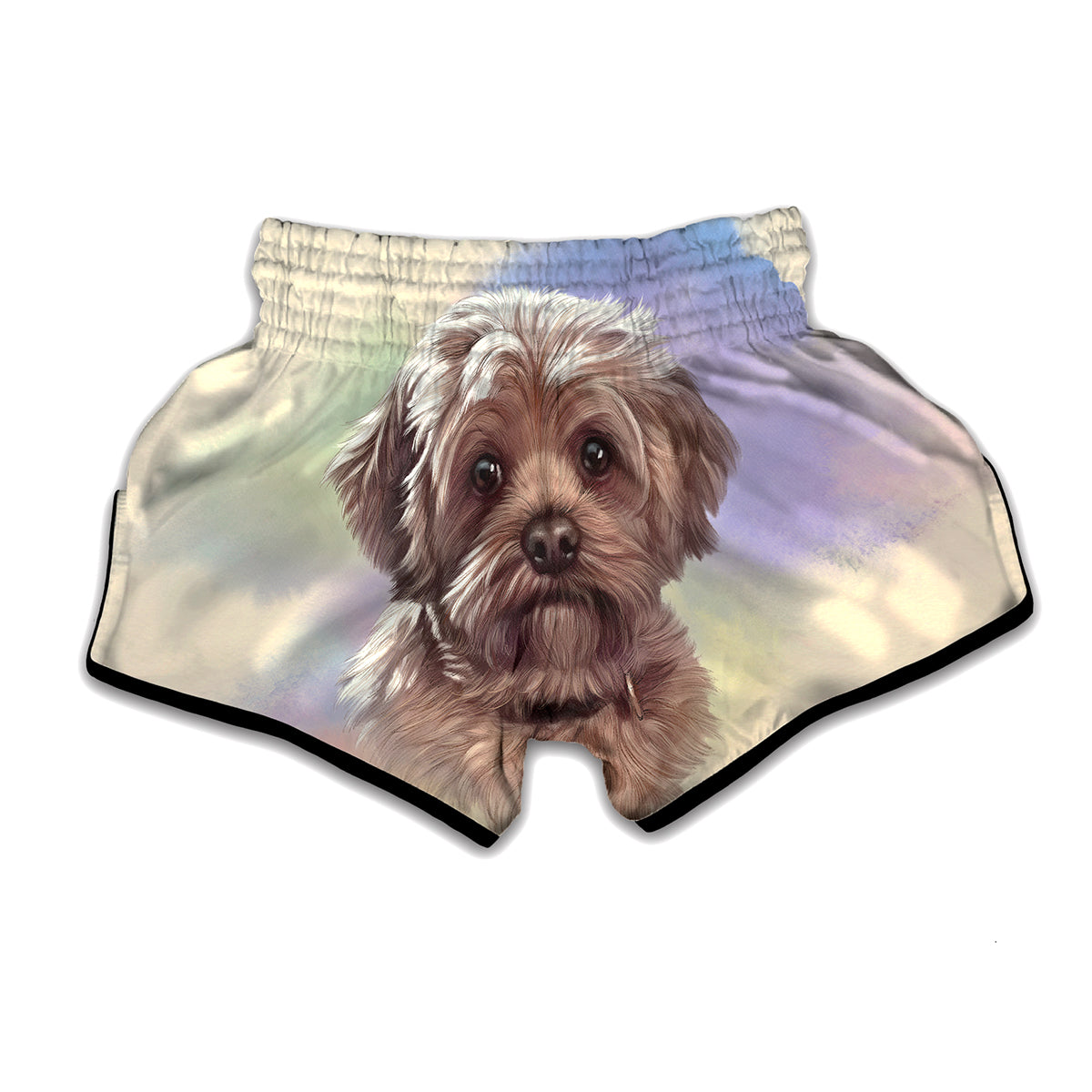 Yorkshire Terrier Portrait Print Muay Thai Boxing Shorts