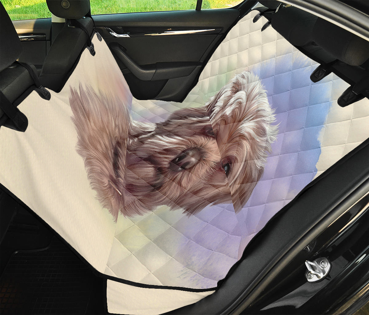 Yorkshire Terrier Portrait Print Pet Car Back Seat Cover