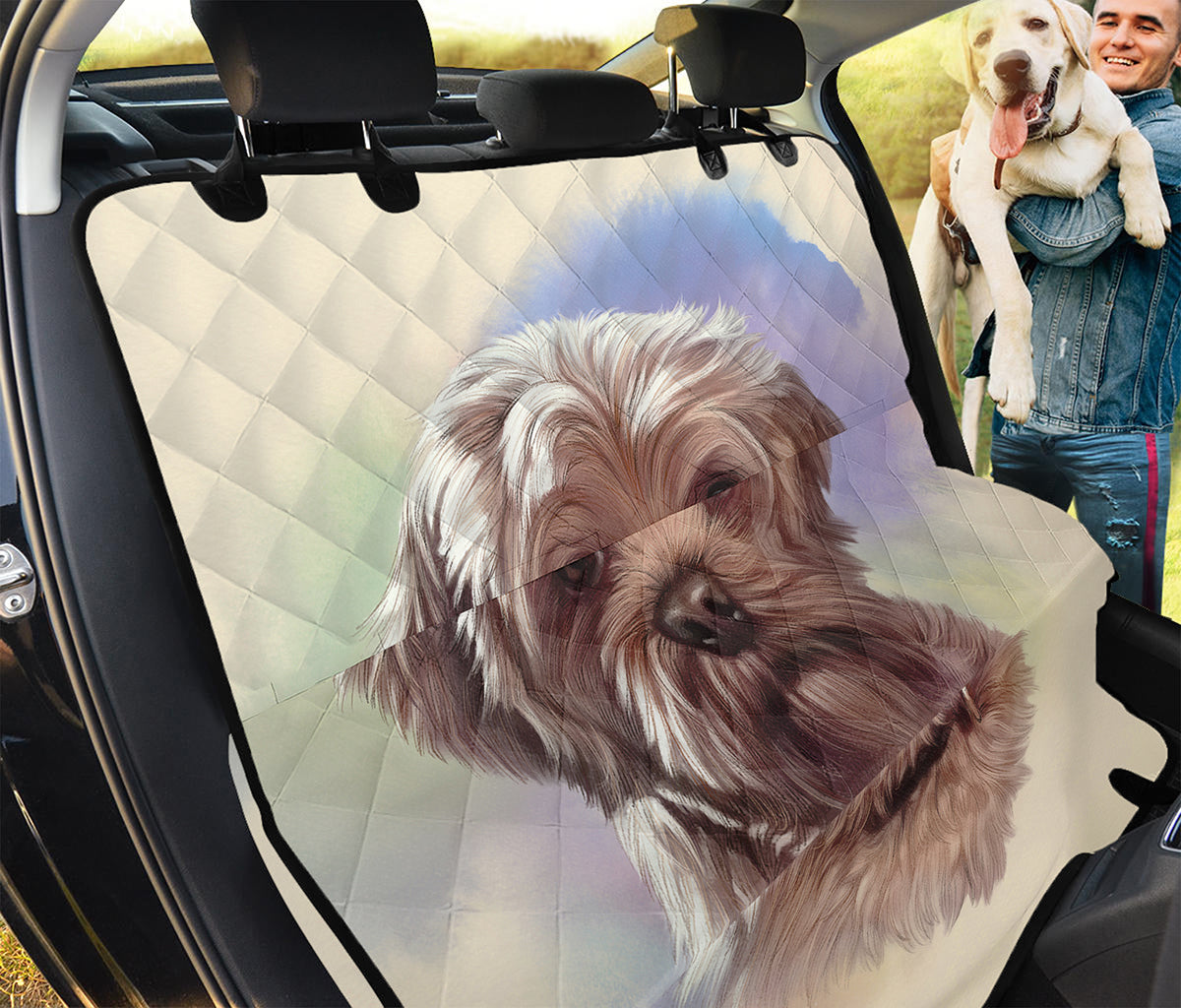 Yorkshire Terrier Portrait Print Pet Car Back Seat Cover