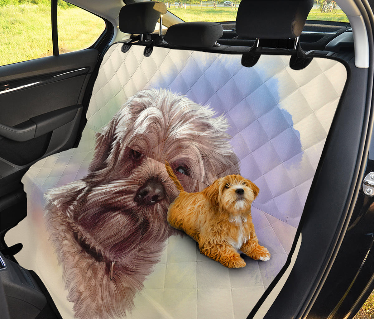 Yorkshire Terrier Portrait Print Pet Car Back Seat Cover