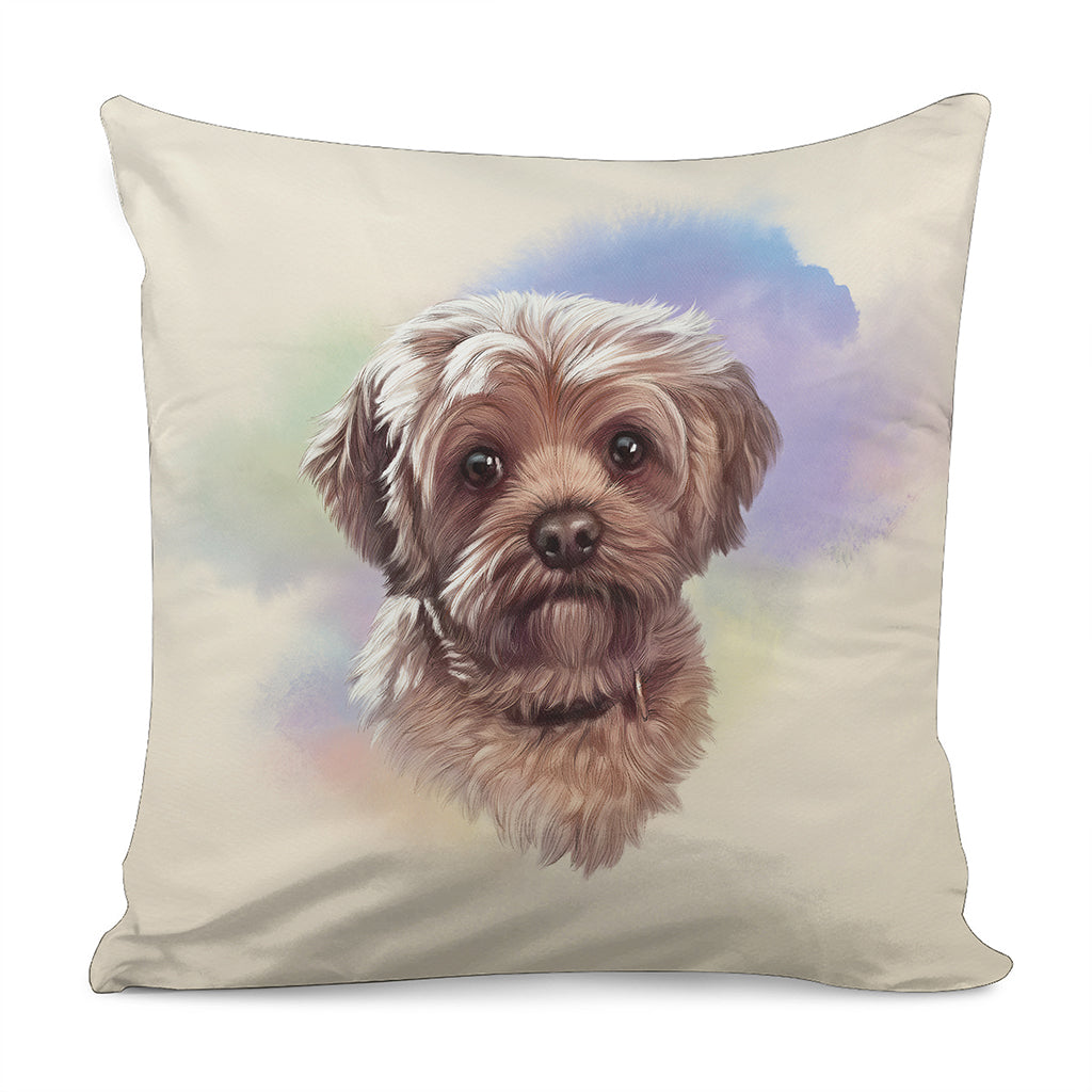 Yorkshire Terrier Portrait Print Pillow Cover