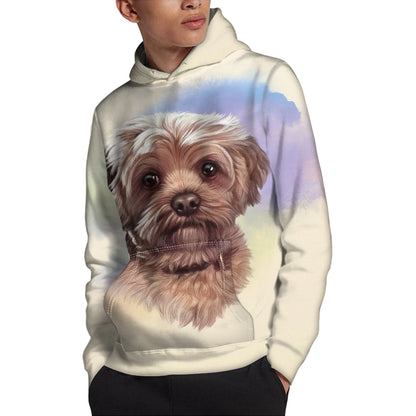Yorkshire Terrier Portrait Print Pullover Hoodie
