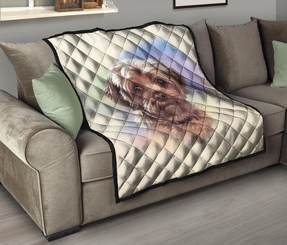 Yorkshire Terrier Portrait Print Quilt