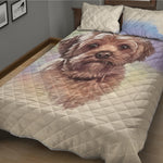 Yorkshire Terrier Portrait Print Quilt Bed Set