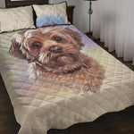 Yorkshire Terrier Portrait Print Quilt Bed Set