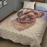 Yorkshire Terrier Portrait Print Quilt Bed Set