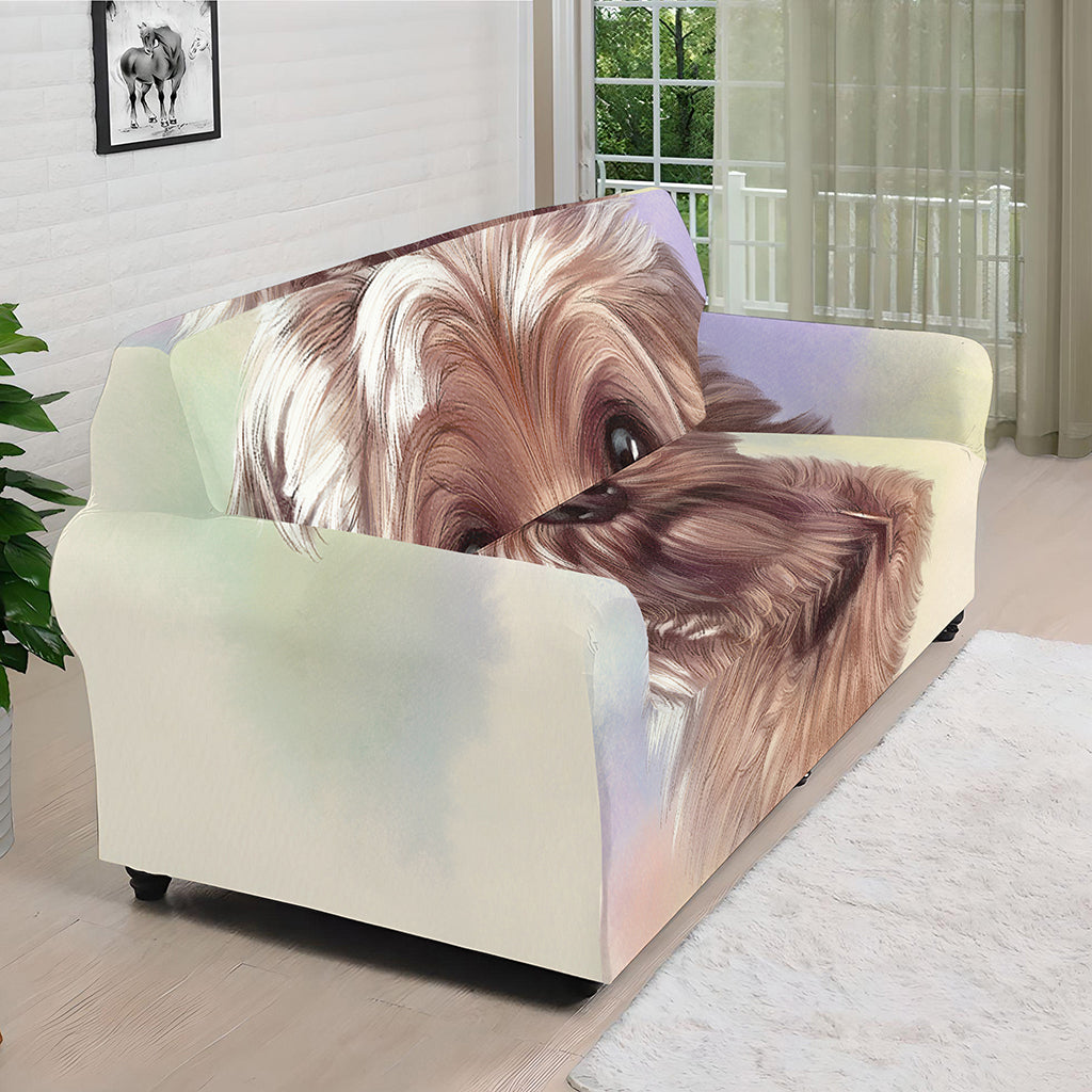 Yorkshire Terrier Portrait Print Sofa Cover