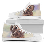 Yorkshire Terrier Portrait Print White High Top Shoes