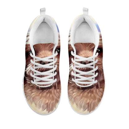 Yorkshire Terrier Portrait Print White Sneakers
