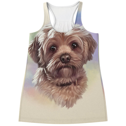 Yorkshire Terrier Portrait Print Women's Racerback Tank Top