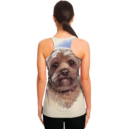 Yorkshire Terrier Portrait Print Women's Racerback Tank Top