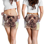 Yorkshire Terrier Portrait Print Women's Shorts