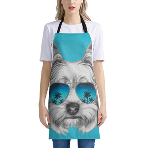 Yorkshire Terrier With Sunglasses Print Apron