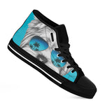 Yorkshire Terrier With Sunglasses Print Black High Top Shoes