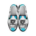 Yorkshire Terrier With Sunglasses Print Black Slip On Shoes