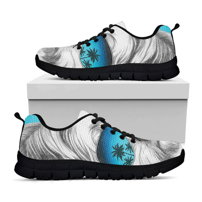 Yorkshire Terrier With Sunglasses Print Black Sneakers