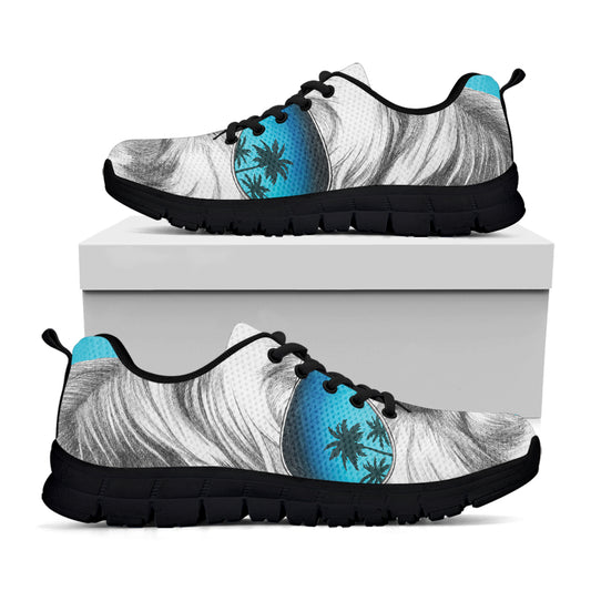 Yorkshire Terrier With Sunglasses Print Black Sneakers