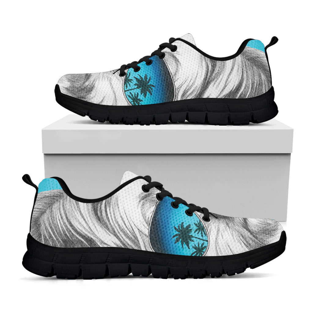 Yorkshire Terrier With Sunglasses Print Black Sneakers