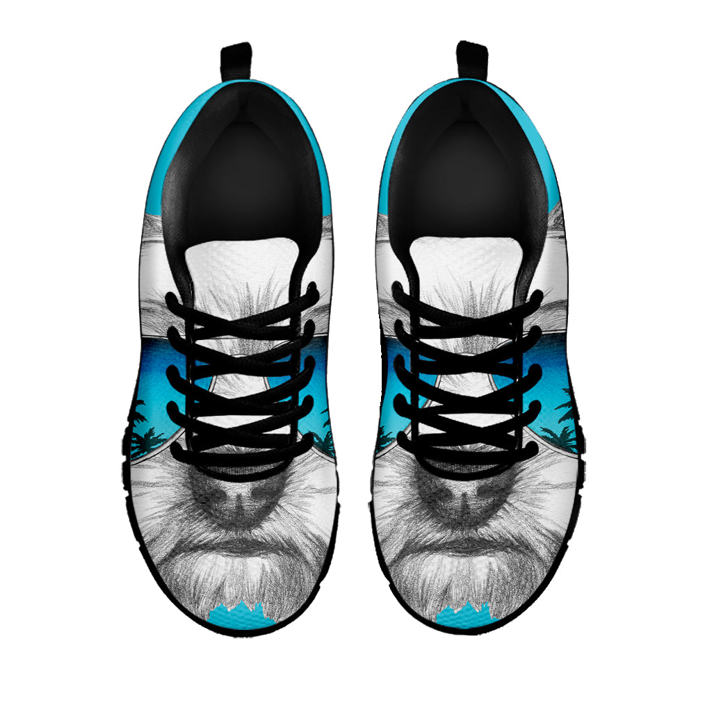 Yorkshire Terrier With Sunglasses Print Black Sneakers