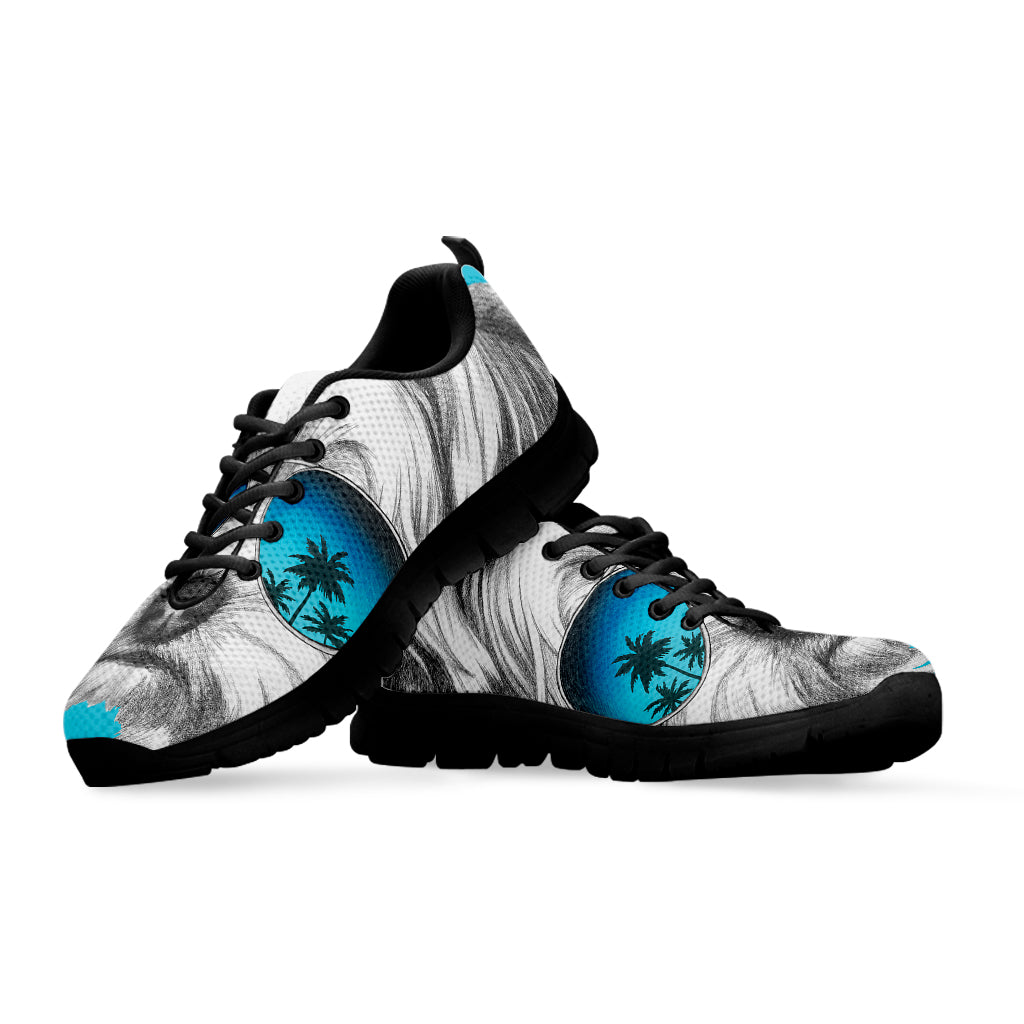 Yorkshire Terrier With Sunglasses Print Black Sneakers