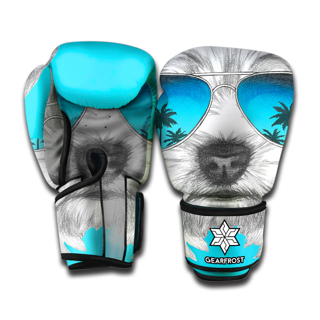 Yorkshire Terrier With Sunglasses Print Boxing Gloves