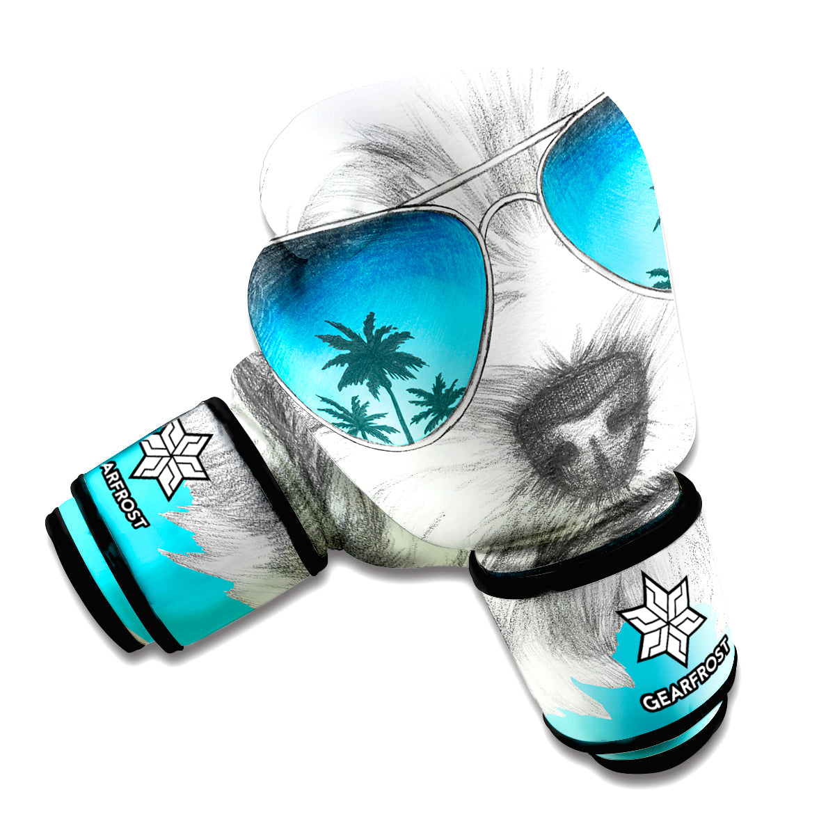 Yorkshire Terrier With Sunglasses Print Boxing Gloves