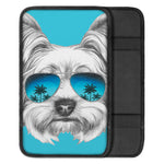 Yorkshire Terrier With Sunglasses Print Car Center Console Cover