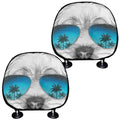 Yorkshire Terrier With Sunglasses Print Car Headrest Covers