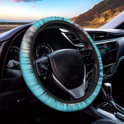 Yorkshire Terrier With Sunglasses Print Car Steering Wheel Cover