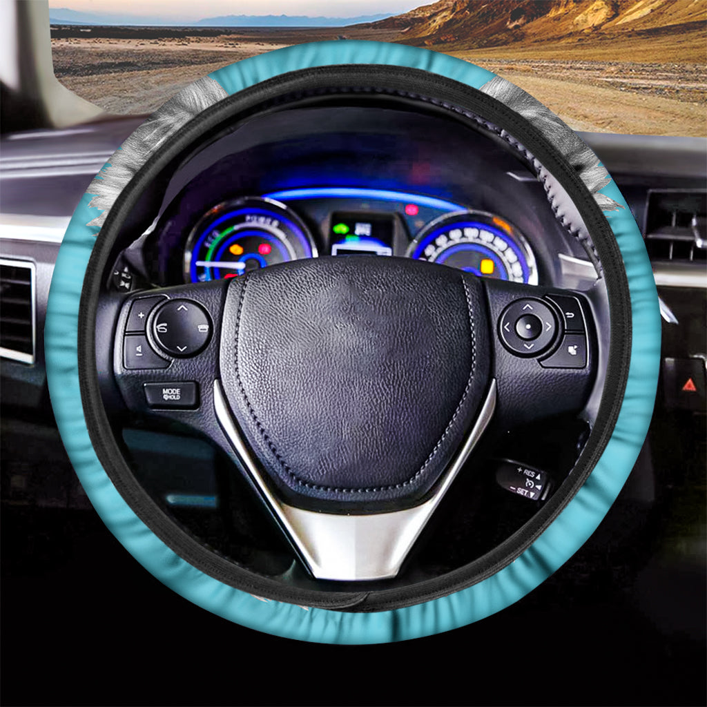 Yorkshire Terrier With Sunglasses Print Car Steering Wheel Cover