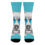 Yorkshire Terrier With Sunglasses Print Crew Socks