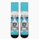 Yorkshire Terrier With Sunglasses Print Crew Socks