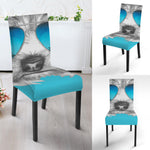 Yorkshire Terrier With Sunglasses Print Dining Chair Slipcover