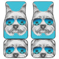 Yorkshire Terrier With Sunglasses Print Front and Back Car Floor Mats
