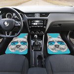 Yorkshire Terrier With Sunglasses Print Front and Back Car Floor Mats