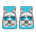 Yorkshire Terrier With Sunglasses Print Front Car Floor Mats