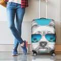 Yorkshire Terrier With Sunglasses Print Luggage Cover