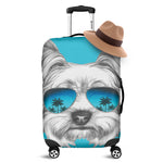 Yorkshire Terrier With Sunglasses Print Luggage Cover