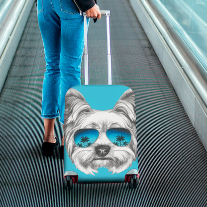 Yorkshire Terrier With Sunglasses Print Luggage Cover