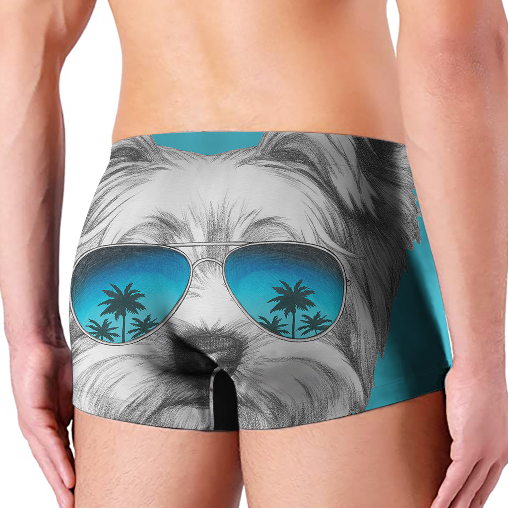 Yorkshire Terrier With Sunglasses Print Men's Boxer Briefs