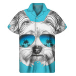 Yorkshire Terrier With Sunglasses Print Men's Short Sleeve Shirt