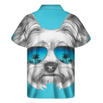 Yorkshire Terrier With Sunglasses Print Men's Short Sleeve Shirt