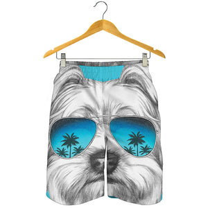 Yorkshire Terrier With Sunglasses Print Men's Shorts