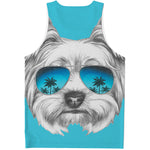 Yorkshire Terrier With Sunglasses Print Men's Tank Top