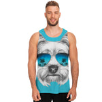 Yorkshire Terrier With Sunglasses Print Men's Tank Top